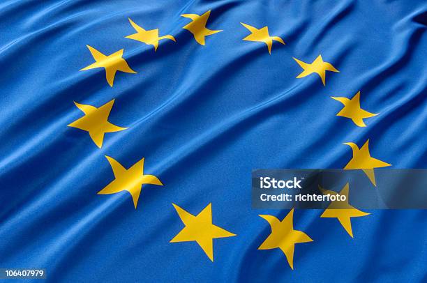 Europaflagge - Fotografie stock e altre immagini di Bandiera dell'Unione Europea - Bandiera dell'Unione Europea, A forma di stella, Bandiera