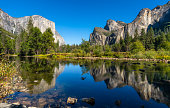 Yosemite National Park river reflection. California. USA