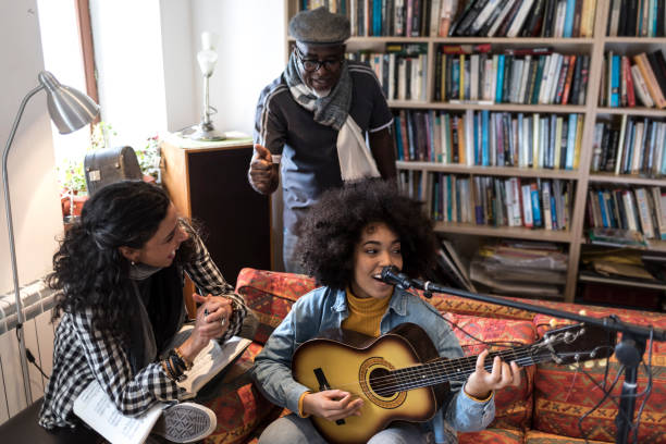 istock African woman singing in a duet 1064083436