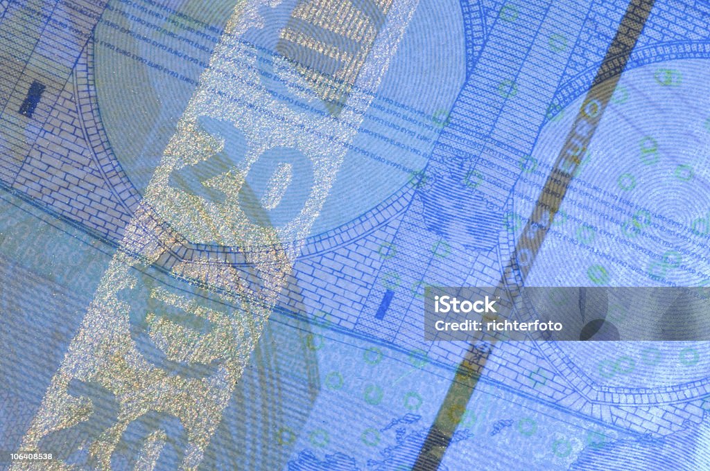 Security features Security features of a 20-euro banknote Artificial Stock Photo