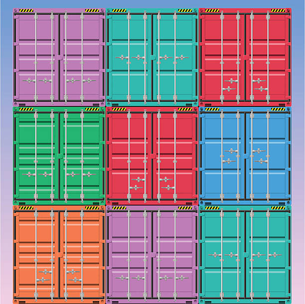 Freight Containers vector art illustration