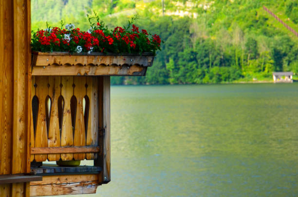 The UNESCO heritage site of the lake-side town of Hallstatt in the Salzkammergut region of Austria