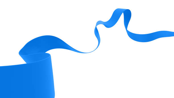 istock Blue ribbon isolated on white background. 3d render 1064086124