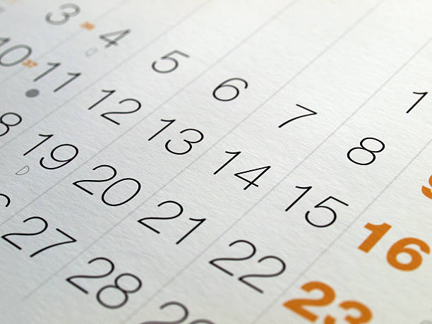 istock Close up of dates on a monthly calendar 106408731