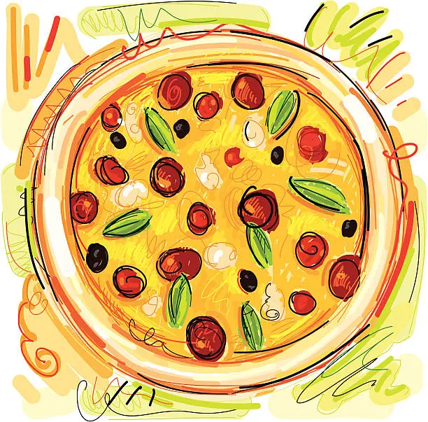 Vector illustration of Pizza Total