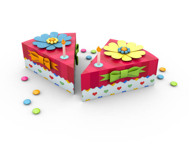 istock Holiday triangle Cardboard Cake or pie Box, Packaging For Food, Gift Or Other Products 3d Illustration 1064093286