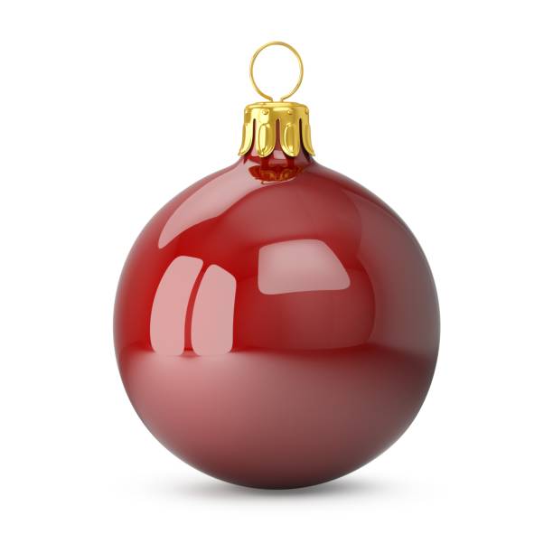istock 3D rendering Red Christmas Ball on a white background 1064093824