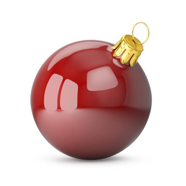 istock 3D rendering Red Christmas Ball on a white background 1064093850