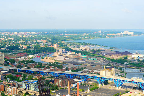 Cleveland shoreline aerial