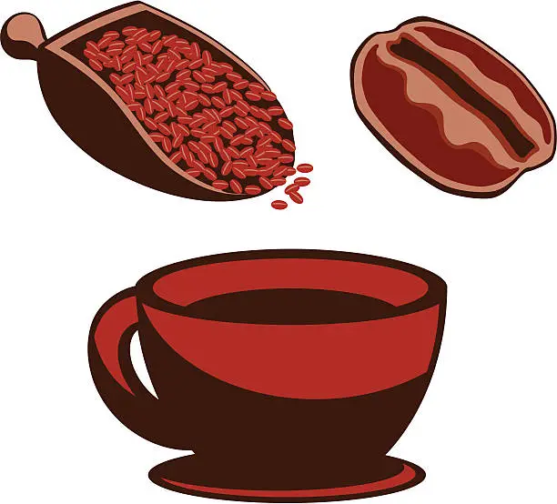 Vector illustration of Coffee Art Elements