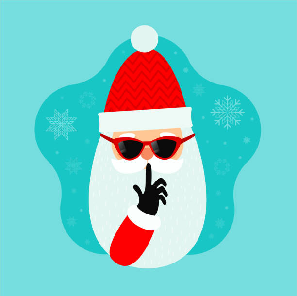 ilustraciones, imágenes clip art, dibujos animados e iconos de stock de concepto con secret santa. - christmas humor fun art