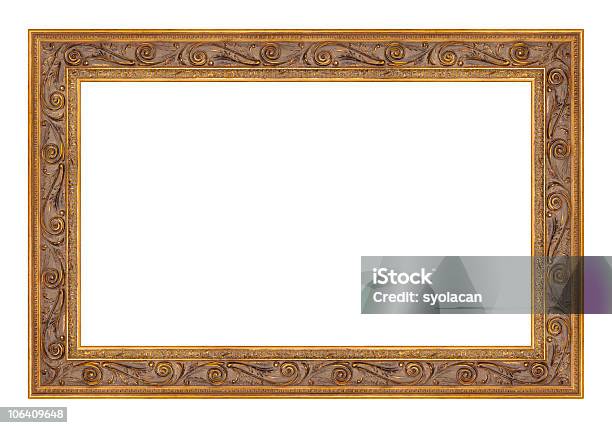 Gilded Picture Frame Stock Photo - Download Image Now - Art, Color Image, Empty