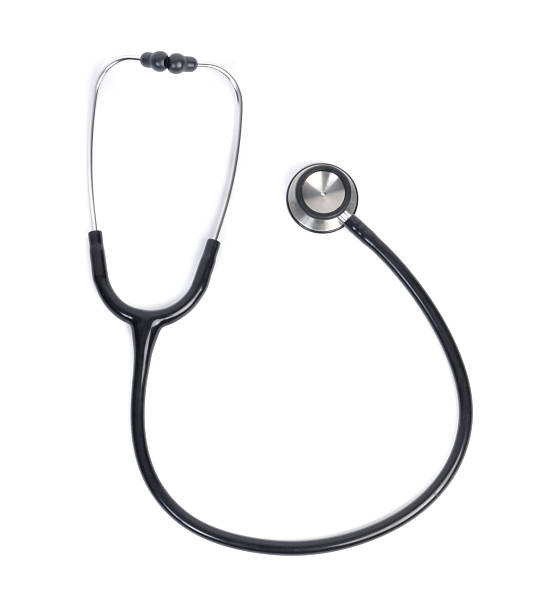 Single medical stethoscope on white background