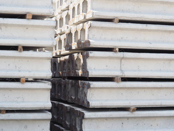 istock Rows of Spun Micropile for construction To use in the foundation work for strength in building projects 1064098182