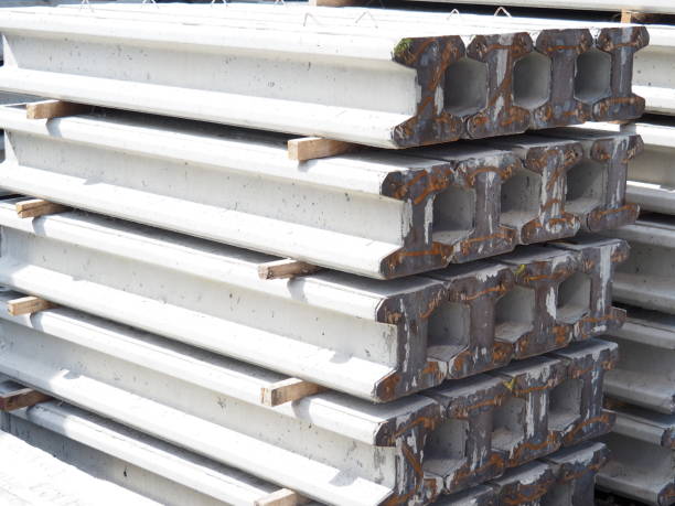 istock Rows of Spun Micropile for construction To use in the foundation work for strength in building projects 1064098346