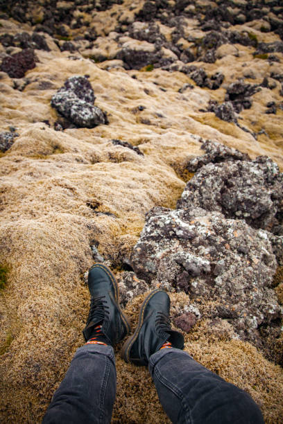 istock Legs at mossy stones in Iceland 1064098522
