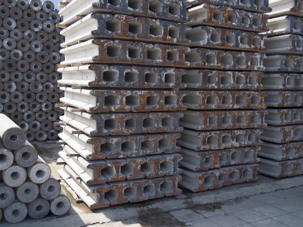 istock Rows of Spun Micropile for construction To use in the foundation work for strength in building projects 1064098650