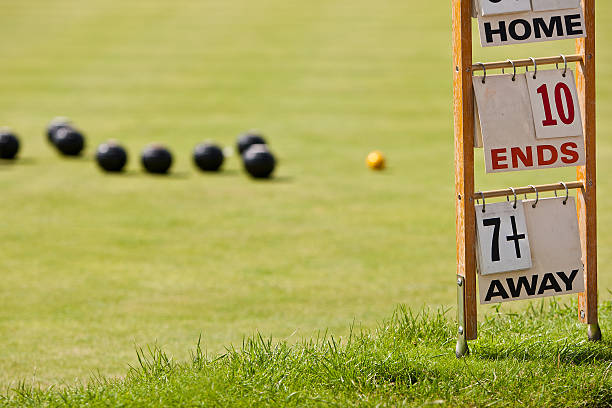 Bowling Green Bowling green with scorecard. Focus on the scorecard. bowling score card photos stock pictures, royalty-free photos & images