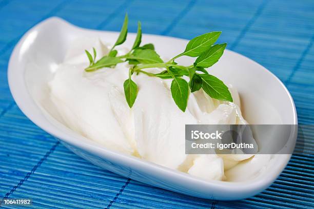 Sour Cream With Basil Stock Photo - Download Image Now - Basil, Blue, Color Image