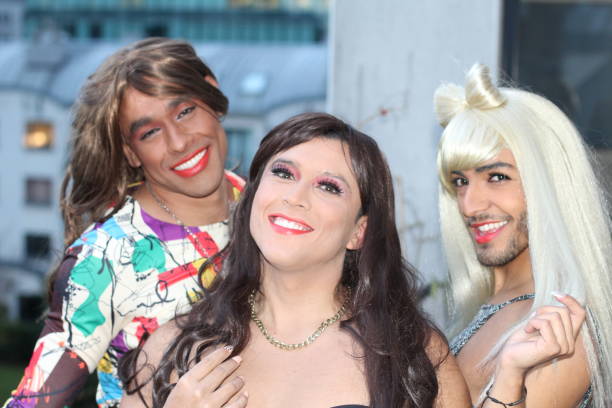 istock Fun group of three transvestites 1064128058