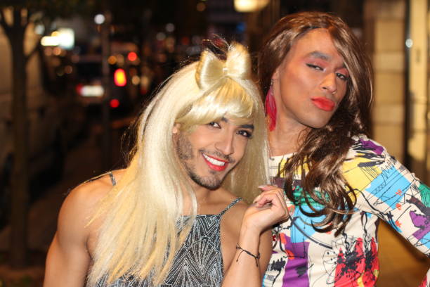 istock Two gorgeous transgender women at night 1064128102