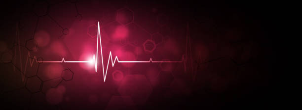 heartbeat red background vector art illustration
