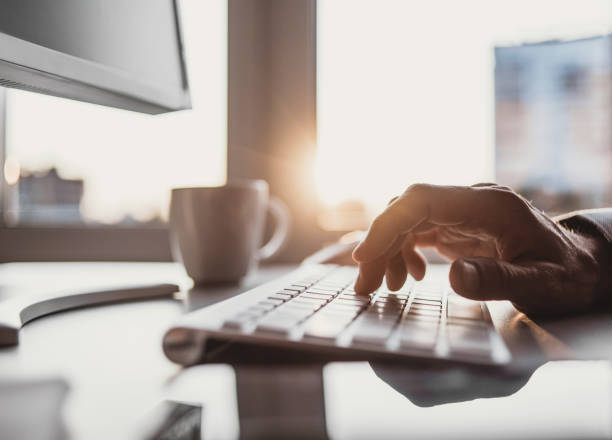 istock Businessman using laptop in the office 1064131928