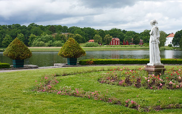 Gripsholm Palace Park View from Gripsholm Palace Park on  Malaren Lake. mariefred stock pictures, royalty-free photos & images