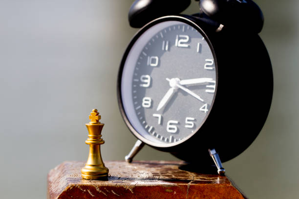 istock Chess pieces and time, accumulation of time 1064136862
