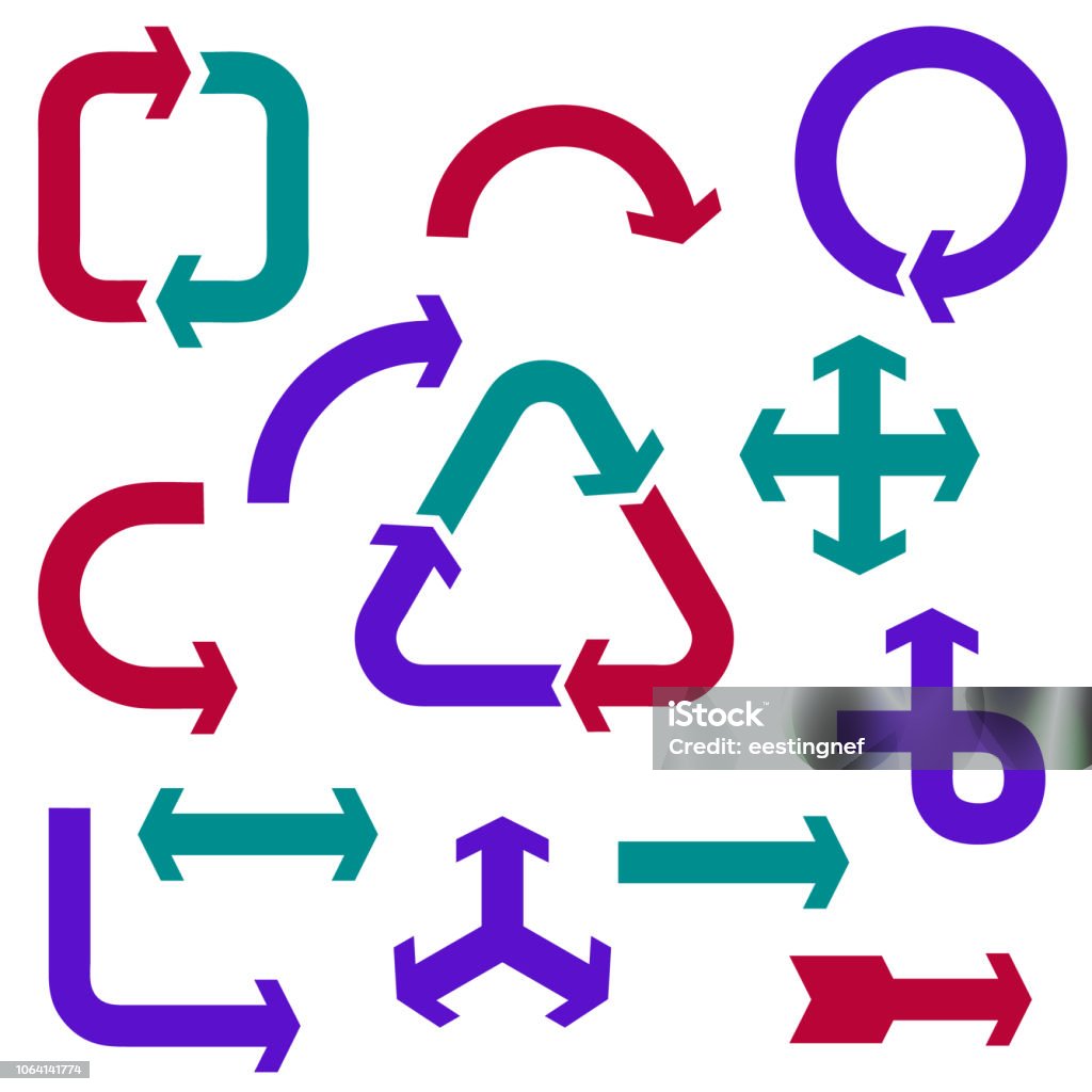 Arrow Sign Set Isolated On White Background Vector Illustration Stock ...
