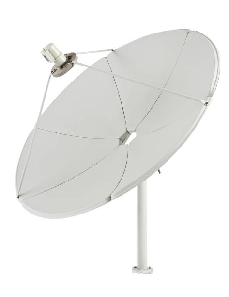 parabolic metal antenna - television aerial antenna television broadcasting imagens e fotografias de stock