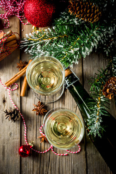 istock Champagne with Christmas decoration 1064142652