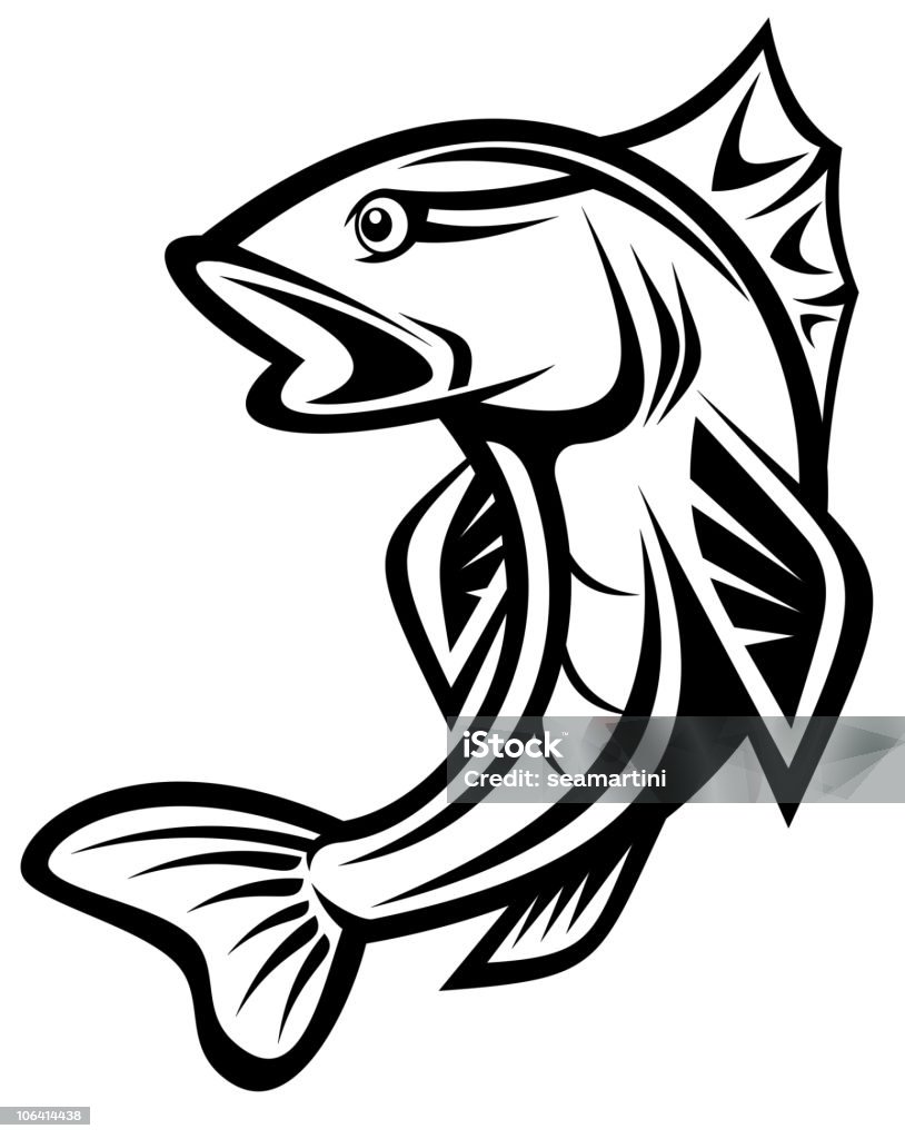 Pesce grosso - arte vettoriale royalty-free di Pesca - Attività all'aperto