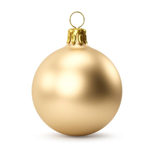istock 3D rendering Golden Christmas Ball on a white background 1064149612