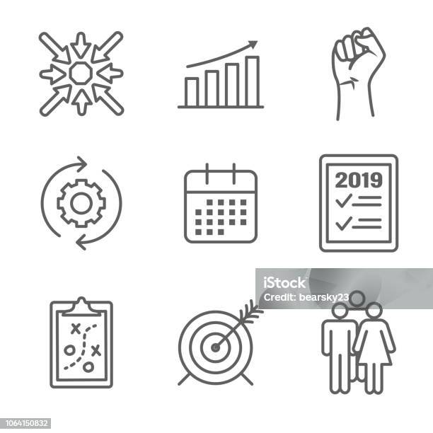 2019 Smart Goals Vector Graphic With Smart Goal Keywords Stock Illustration - Download Image Now