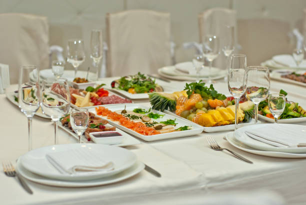 istock delicious dishes on the table in the restaurant. serving table. 1064152250