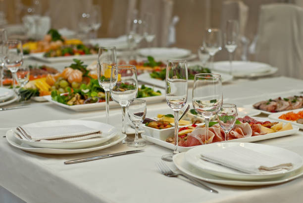 istock delicious dishes on the table in the restaurant. serving table. 1064152264