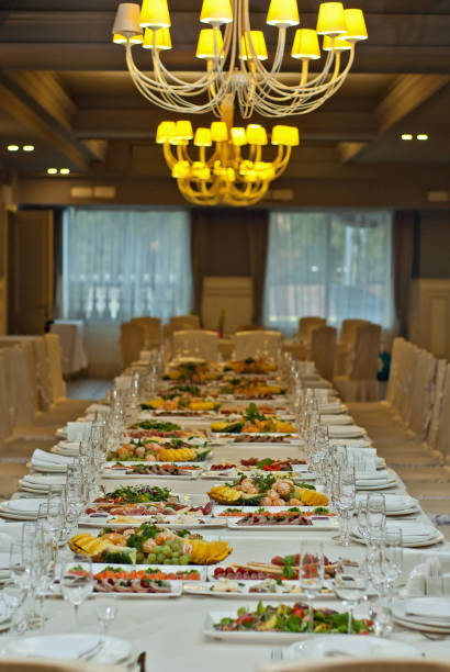 istock delicious dishes on the table in the restaurant. serving table. 1064152274