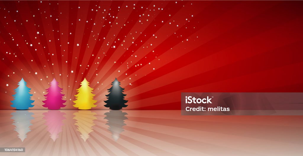 Vetores de Árvore De Natal Conceito Cmyk Ciano Magenta Amarelo Preto Feliz Natal  Fundo Vermelho e mais imagens de Abstrato - iStock