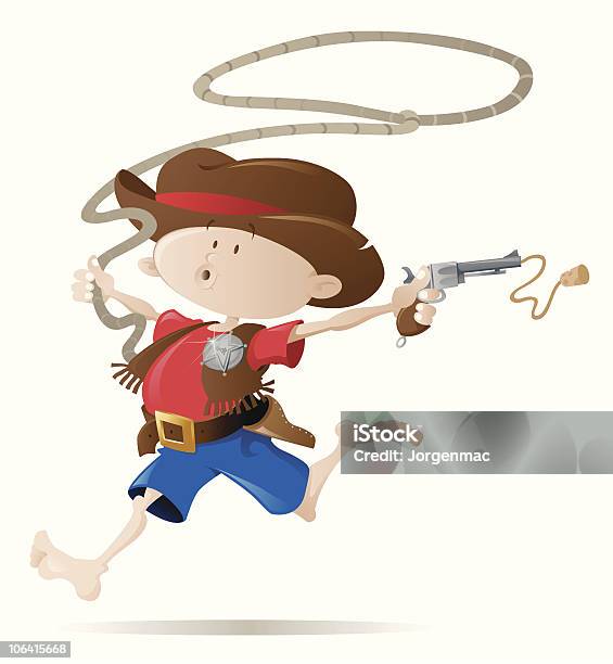 Little Cowboy Shérif Vecteurs libres de droits et plus d'images vectorielles de Arme à feu - Arme à feu, Aventure, Cartoon