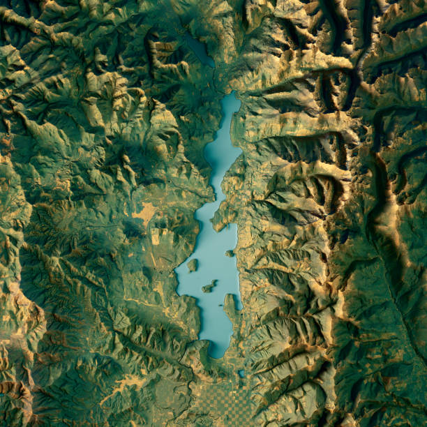 istock Priest Lake 3D Render Topographic Map Color 1064161016