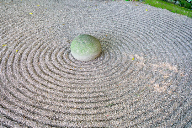 istock Zen garden and stone in Japan 1064169744