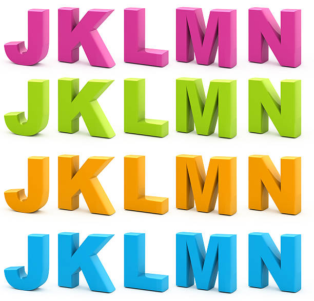 3 d alphabet. - letter k alphabet three dimensional shape green stock-fotos und bilder
