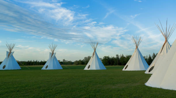 istock Native American Teepee On the Prairie at Sunset 1064177968