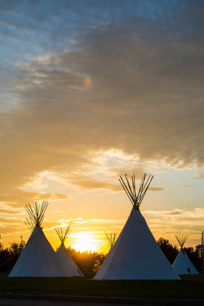 istock Native American Teepee On the Prairie at Sunset 1064177984