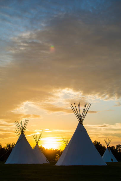 istock Native American Teepee On the Prairie at Sunset 1064177988