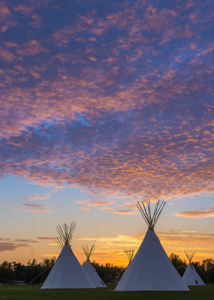 istock Native American Teepee On the Prairie at Sunset 1064177992