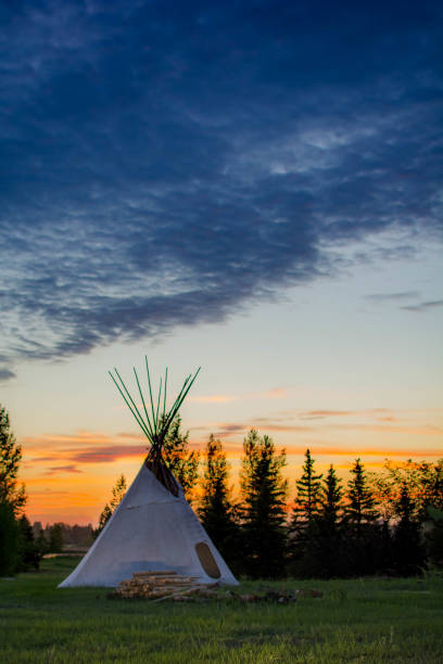 istock Native American Teepee On the Prairie at Sunset 1064178016