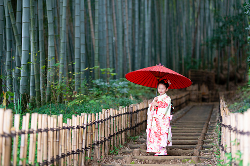 Girl wearing a kimono