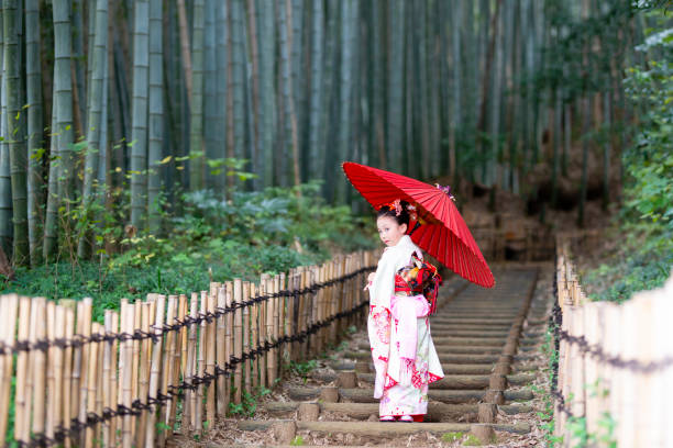 istock Girl wearing a kimono 1064181360